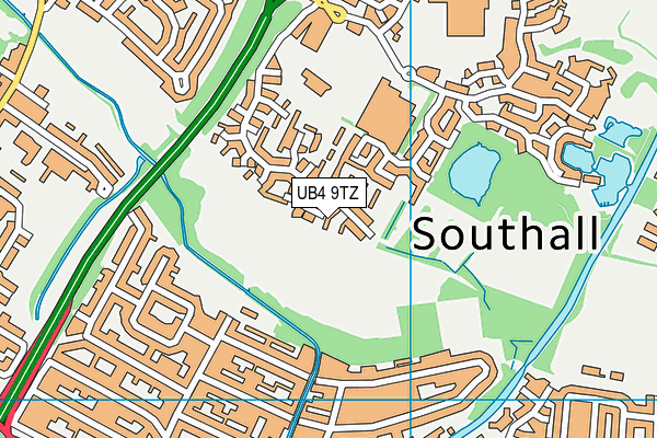 UB4 9TZ map - OS VectorMap District (Ordnance Survey)