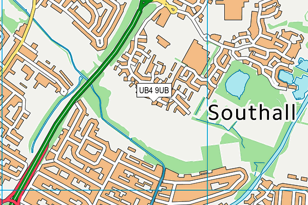 UB4 9UB map - OS VectorMap District (Ordnance Survey)