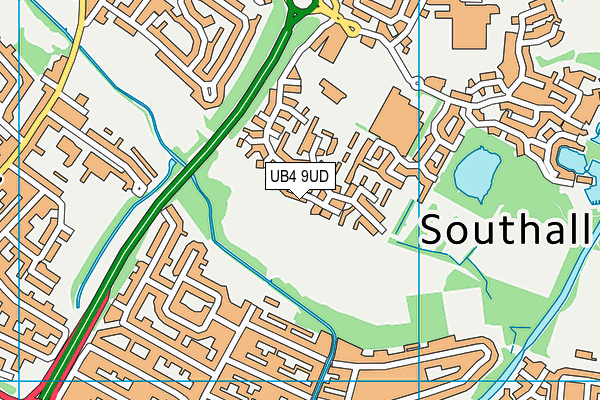 UB4 9UD map - OS VectorMap District (Ordnance Survey)