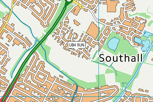 UB4 9UN map - OS VectorMap District (Ordnance Survey)