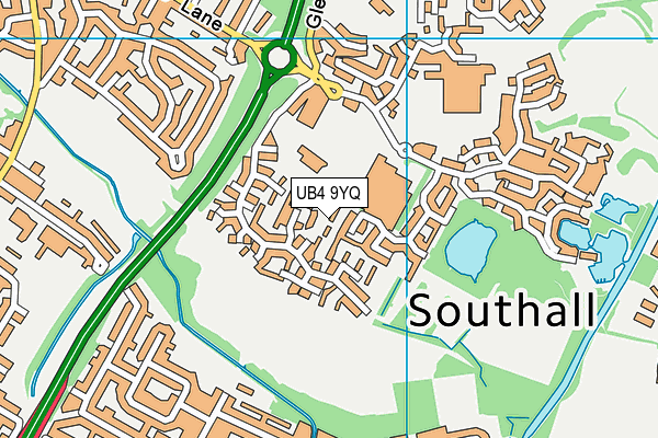 UB4 9YQ map - OS VectorMap District (Ordnance Survey)