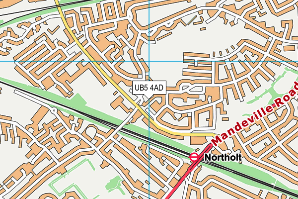 UB5 4AD map - OS VectorMap District (Ordnance Survey)