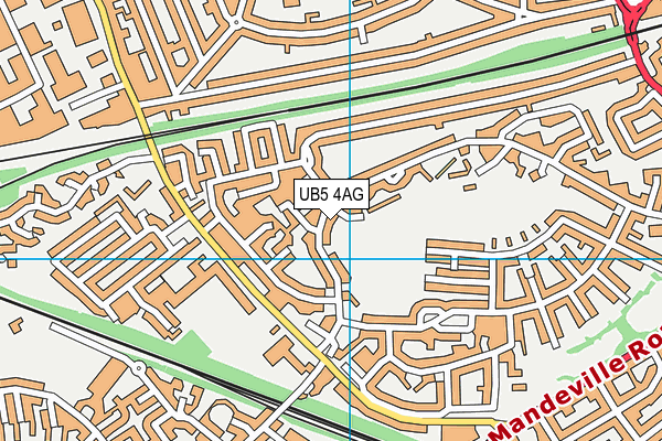 UB5 4AG map - OS VectorMap District (Ordnance Survey)
