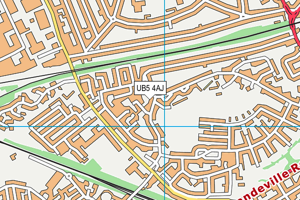 UB5 4AJ map - OS VectorMap District (Ordnance Survey)