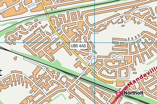 UB5 4AS map - OS VectorMap District (Ordnance Survey)