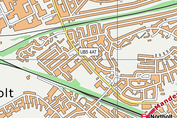 UB5 4AT map - OS VectorMap District (Ordnance Survey)