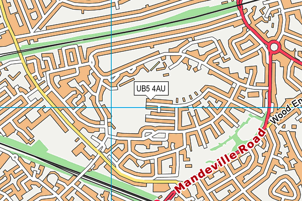 UB5 4AU map - OS VectorMap District (Ordnance Survey)