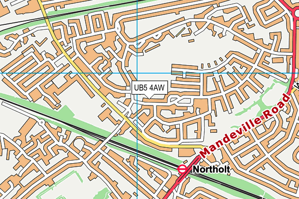 UB5 4AW map - OS VectorMap District (Ordnance Survey)