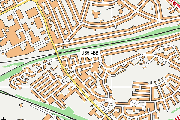 UB5 4BB map - OS VectorMap District (Ordnance Survey)
