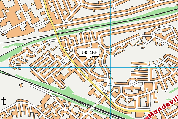UB5 4BH map - OS VectorMap District (Ordnance Survey)