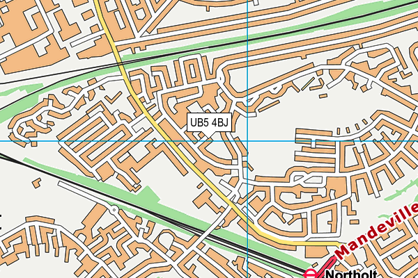 UB5 4BJ map - OS VectorMap District (Ordnance Survey)