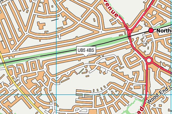UB5 4BS map - OS VectorMap District (Ordnance Survey)