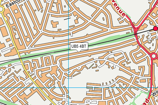UB5 4BT map - OS VectorMap District (Ordnance Survey)