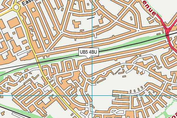 UB5 4BU map - OS VectorMap District (Ordnance Survey)