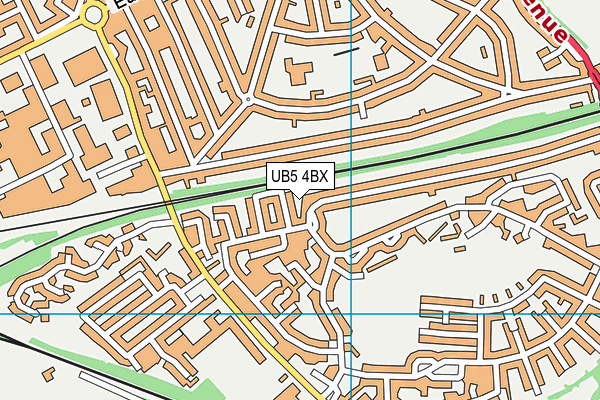 UB5 4BX map - OS VectorMap District (Ordnance Survey)
