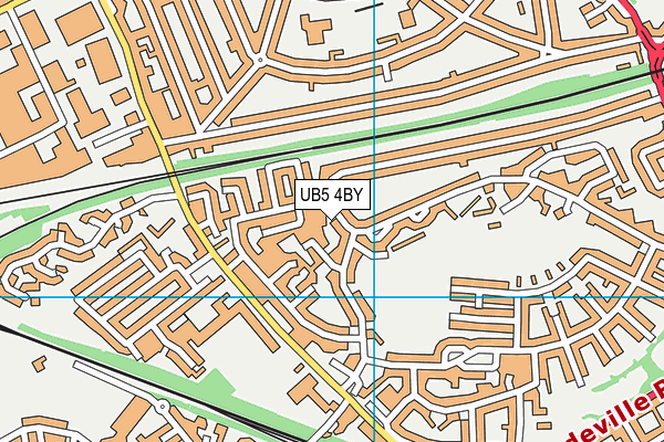 UB5 4BY map - OS VectorMap District (Ordnance Survey)