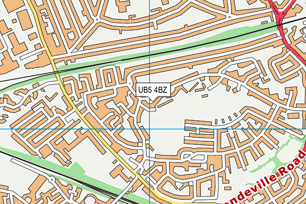 UB5 4BZ map - OS VectorMap District (Ordnance Survey)