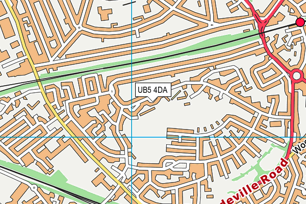 UB5 4DA map - OS VectorMap District (Ordnance Survey)