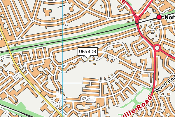 UB5 4DB map - OS VectorMap District (Ordnance Survey)