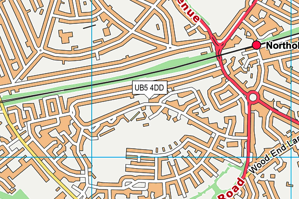 UB5 4DD map - OS VectorMap District (Ordnance Survey)