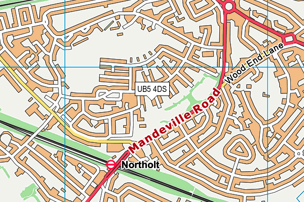 UB5 4DS map - OS VectorMap District (Ordnance Survey)