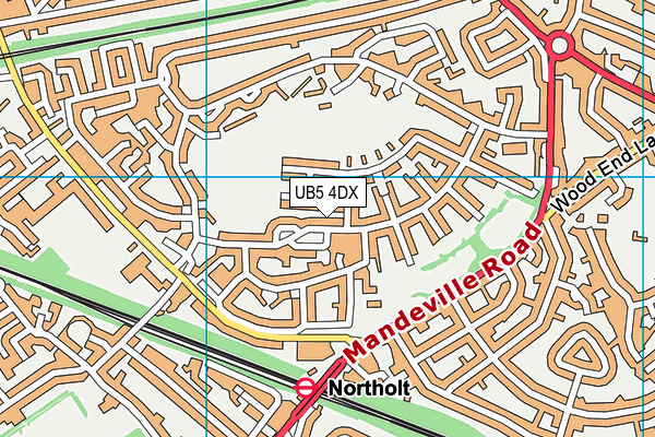 UB5 4DX map - OS VectorMap District (Ordnance Survey)