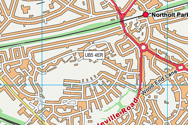UB5 4ER map - OS VectorMap District (Ordnance Survey)