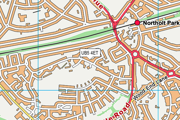 UB5 4ET map - OS VectorMap District (Ordnance Survey)