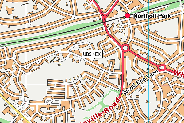 UB5 4EX map - OS VectorMap District (Ordnance Survey)