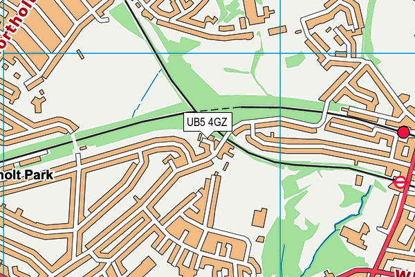 UB5 4GZ map - OS VectorMap District (Ordnance Survey)