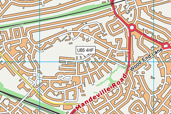 UB5 4HF map - OS VectorMap District (Ordnance Survey)