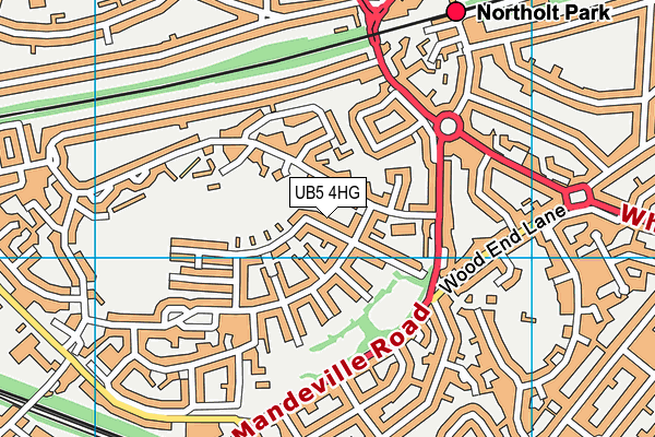 UB5 4HG map - OS VectorMap District (Ordnance Survey)