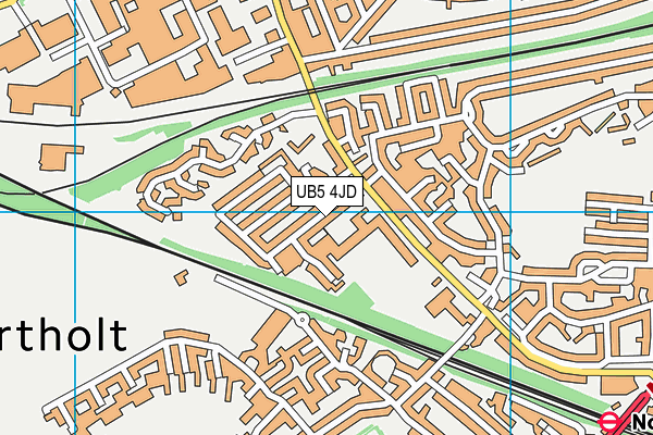 UB5 4JD map - OS VectorMap District (Ordnance Survey)