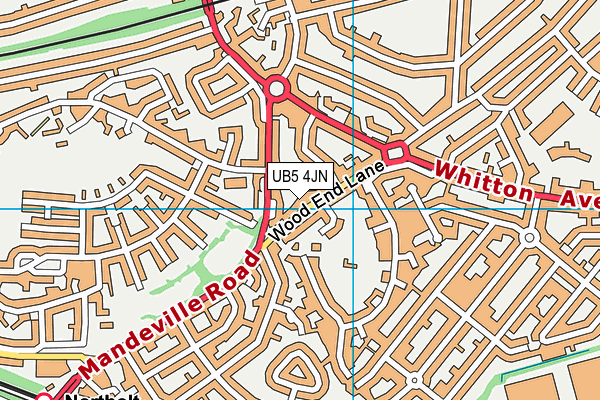 UB5 4JN map - OS VectorMap District (Ordnance Survey)