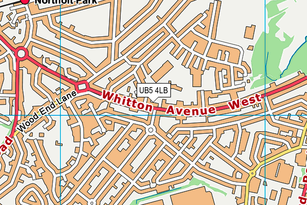 Wood End Primary School map (UB5 4LB) - OS VectorMap District (Ordnance Survey)