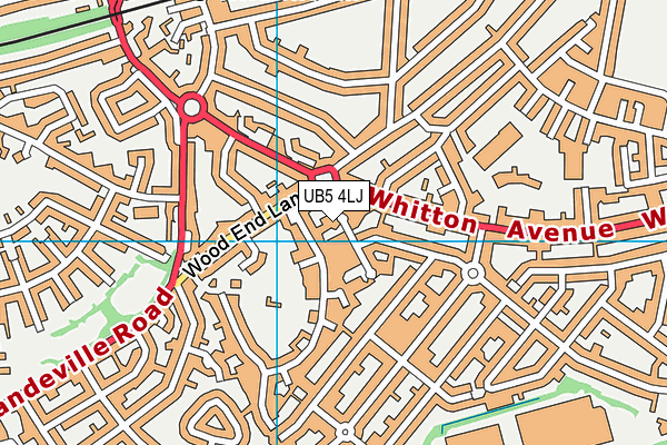 UB5 4LJ map - OS VectorMap District (Ordnance Survey)