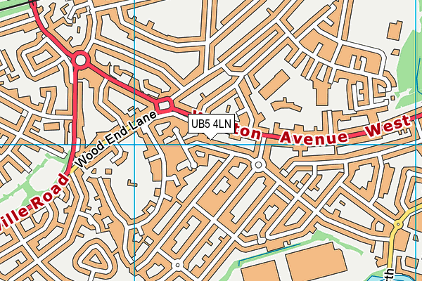 UB5 4LN map - OS VectorMap District (Ordnance Survey)