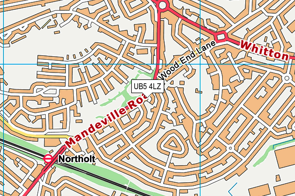 UB5 4LZ map - OS VectorMap District (Ordnance Survey)