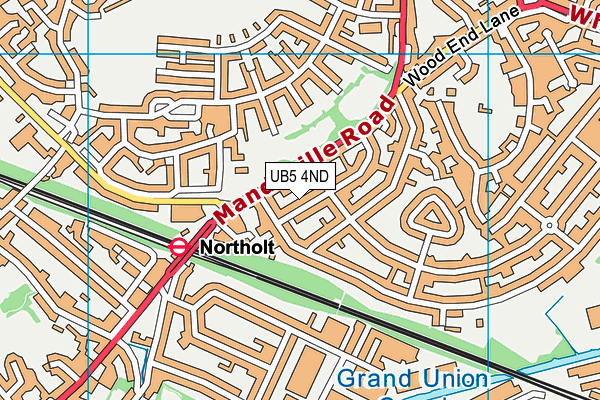 UB5 4ND map - OS VectorMap District (Ordnance Survey)