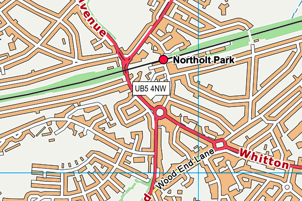 UB5 4NW map - OS VectorMap District (Ordnance Survey)