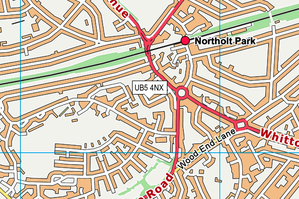 UB5 4NX map - OS VectorMap District (Ordnance Survey)