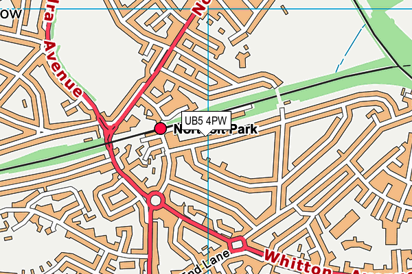UB5 4PW map - OS VectorMap District (Ordnance Survey)
