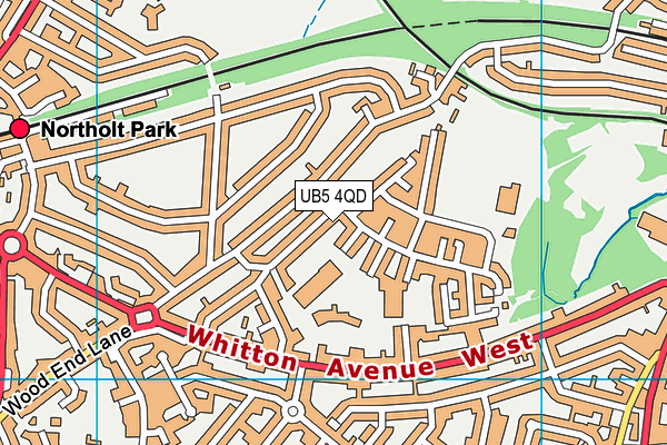 UB5 4QD map - OS VectorMap District (Ordnance Survey)