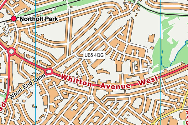 Greenwood Primary School map (UB5 4QG) - OS VectorMap District (Ordnance Survey)