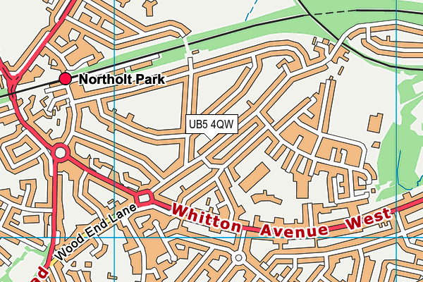 UB5 4QW map - OS VectorMap District (Ordnance Survey)