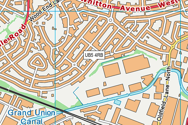 UB5 4RB map - OS VectorMap District (Ordnance Survey)