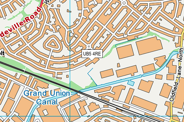 UB5 4RE map - OS VectorMap District (Ordnance Survey)