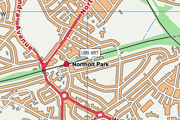 UB5 4RT map - OS VectorMap District (Ordnance Survey)