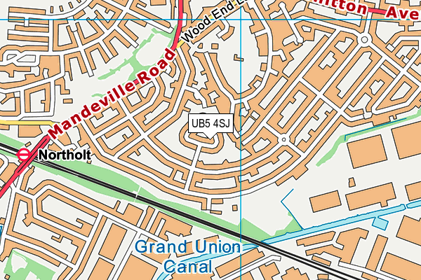 UB5 4SJ map - OS VectorMap District (Ordnance Survey)
