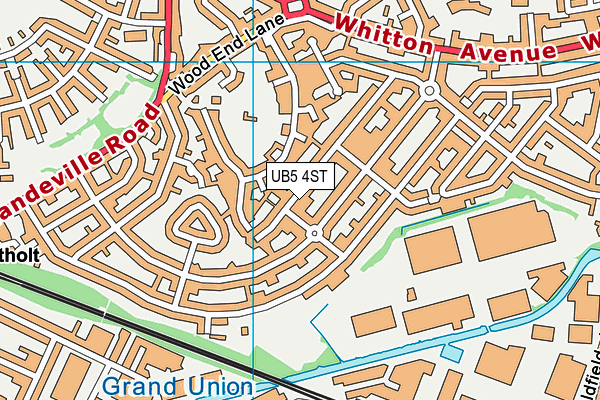 UB5 4ST map - OS VectorMap District (Ordnance Survey)